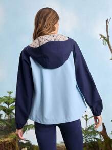 In My Nature 女士户外露营徒步城市通勤连帽雨衣夹克 - 藍色 - 查看 10