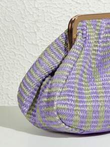 SHEIN VCAY Women's Woven Clutch,Bohemian Style, Perfect For Summer, Travel, Vacation, Beach Party And Music Festival - Purple - View 5