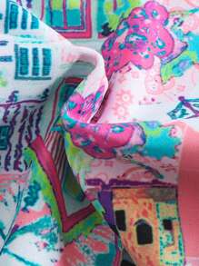 Swim Mod Conjunto de bikini con estampado todo sobre de mujer, para vacaciones de verano