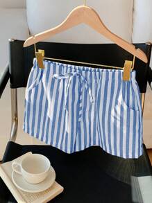 Comfortcana 大码条纹休闲短裤，夏季时尚