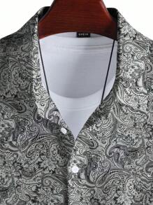 Manfinity Homme 夏季男士休闲佩斯利印花短袖衬衫