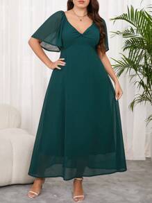 SHEIN Clasi Plus Size Solid Square Neck Twisted Ruffle Sleeve Chiffon Maxi Dress Casual Long Vacation Dress,Emerald Green Dress,Tea Party Outfit,Easter Dresses,Rave Outfits Festival,Festival Outfits For Women,Easter Outfit Women,Graduation Dresses For Women,Easter Dress,Vacation Outfits Woman,Graduation Dress,Wedding Guest Dress Women,Summer Dresses For Women,Easter Dress Women,Dresses For Women Elegant, Plus Elegant Dress Dresses For Women Elegant Plus Size Dresses Plus Size Elegant Dress Plus Size Party Dresses Dresses For Women Party Plus Size - Army Green - View 8
