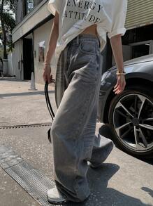 DAZY Women's Casual Distressed Straight Fit Jeans Fall,Winter - Grey - View 1