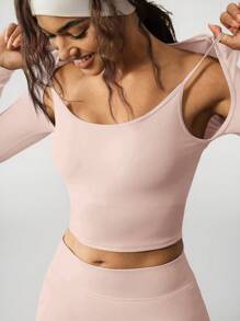 VARSITIE Simple And Fashionable Yoga & Tennis 2 In 1 Backless Top & A-Line Short Skirt Women's Sports Suit