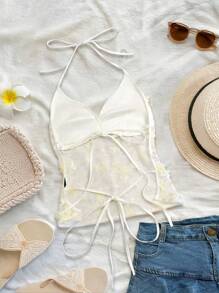 SHEIN Canottiera elegante e casual alla moda da donna con paillettes, ideale per vacanze romantiche