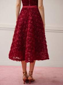 MOTF PREMIUM SAIA EVASÊ COM APLIQUES FLORAIS, DIA DOS NAMORADOS - Vinho - Visão 7