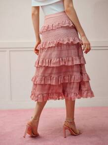 MOTF PREMIUM JUPE À VOLANTS À OURLET SUPERPOSÉ, SAINT-VALENTIN