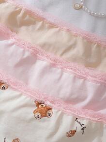 少女对比色蕾丝可爱内裤