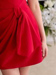 MOTF Soiréza FOLD PLEATED TUBE COCKTAIL DRESS - Red - View 2