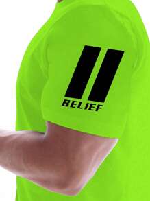 Gym Rark Áo thun thể thao cổ tròn tay ngắn in chữ cho nam, mùa hè, áo chạy bộ tập luyện thoáng khí - màu xanh lá - Xem 3