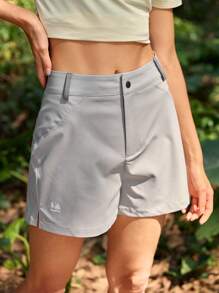 In My Nature 女士休闲纯色户外短裤，适合日常通勤、夏季徒步、运动、户外活动。 - 灰色 - 查看 5