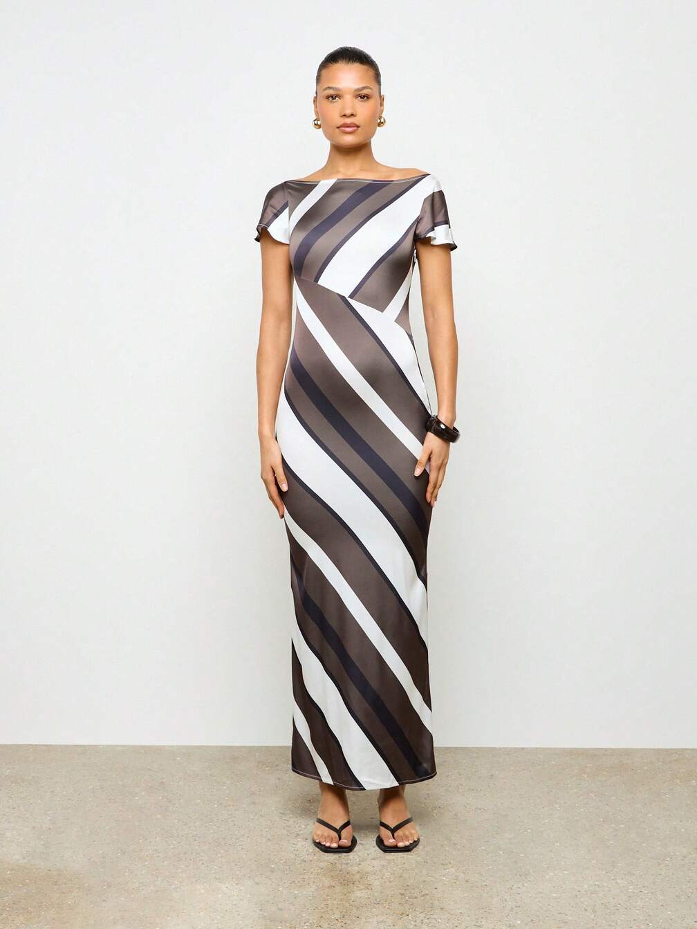 diagonal cut dress Nista Asymmetrical Halter Maxi Dress With Diagonal Stripe Pattern In  Burgundy Tones Minimal Cut An Elegant Neckline.Perfect For Summer Ideal  Vacation Looks