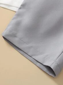 SHEIN 3pcs Set: Young Boy Solid Color Pocket Casual Suit Shorts - Multicolor - View 6