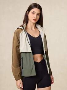 OutZeal Woman Waterproof Tear Resistant Nylon Color Blocking Hiking Jacket Windbreaker For Hiking