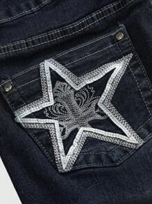 ROMWE Avant 女士Y2K星形低腰牛仔短裤