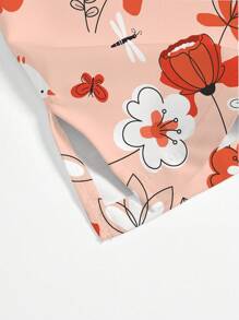 PopScrub Cute Cartoon Sketch Floral & Bird Print /Nursing Scrub Uniform Top - Multicolor - View 3