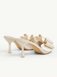 CUCCOO CHICEST Women's Summer New Arrival Crystal Bowknot Pointed Toe Stilettos, Elegant Romantic Noble Apricot Satin Ladies' High Heel Sandals, Fashion Party Formal Dress Shoes - Apricot - View 12