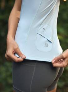 In My Nature Women Simple Solid Color Outdoor Sports Tank Top Hiking Women Clothes - Baby Blue - View 2