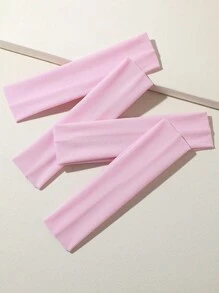 ROMWE Kawaii 4 件时尚百搭纯粉色校园风格简约头带适合日常休闲运动发带头巾头带吸汗带 - 粉色 - 查看 3