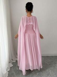 Rafferiza Vestido de mujer de verano tipo bandeau de gasa con parches, color rosa - Rosa - Ver 2