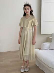 DAZY Tween Girl Woven Short Sleeve Dress For Summer