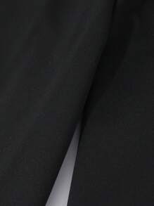 Tween Girls Loose Fit Black Pants With White Bow Decorations - Black - View 5