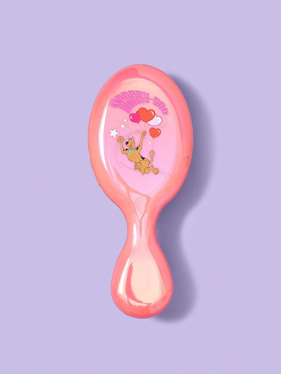 SCOOBY-DOO X SHEIN 1 件时尚可爱卡通狗和气球印花发刷美发工具 - 粉色 - 查看 1