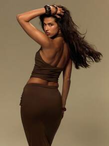 MUSERA Crossover Buckle Detail Slinky Cropped Top Summer, Vacation, Festival, Y2k Wilden Out Hot Saint Feast Fall