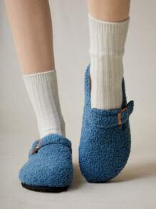 Solecia Women Fashion Versatile Casual Flat Loafer Shoes For Christmas And New Year Holiday Vibe Fall And Winter - Dusty Blue - View 2