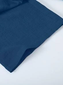 Sparklyn 少女夏季休闲度假高腰宽松阔腿裤，蓝色 - 寶藍色 - 查看 5