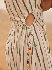 Aralina Summer Beach Outfit Vacation Strapless Mini Sundress Dress - Multicolor - View 4