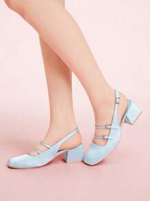 CUCCOO DOLLMOD Red Patent Women Mary Jane Pumps - Blue - View 2