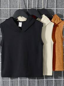 3 件套儿童休闲无袖上衣，黑色、白色、灰色 - 彩色 - 查看 1