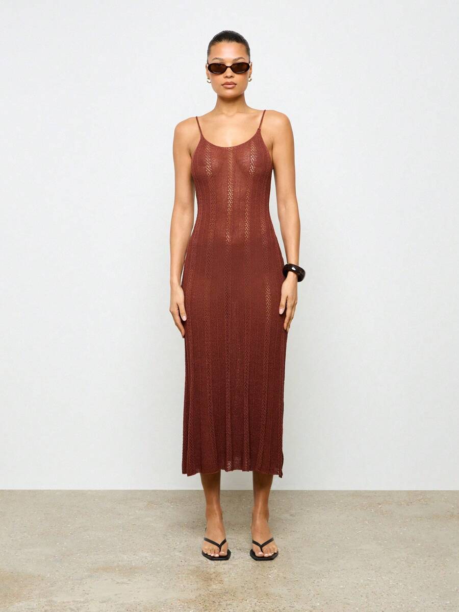 AiiRZ Ribbed Knit Sleeveless Midi Dress Fitted Long Tank Column Summer Fall  Transitional Bodycon Stretchy Sweater DressMISSGUIDED