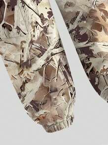 SHEIN Tween Girl Casual Letter Print Short Sleeve Top And Camouflage Cargo Long Pants, Summer
