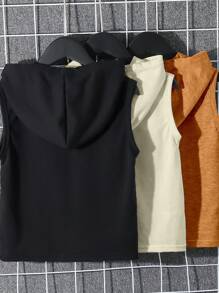 3 件套儿童休闲无袖上衣，黑色、白色、灰色 - 彩色 - 查看 2