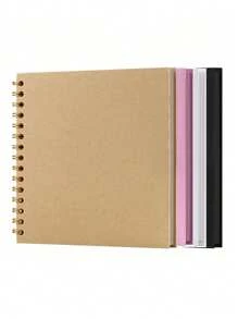 DIY Scrapbook Photo Album, 40 Pages Hardcover Kraft Paper Scrapbook Memorial Book, Suitable For Wedding, Anniversary And Family - Multicolor - View 5