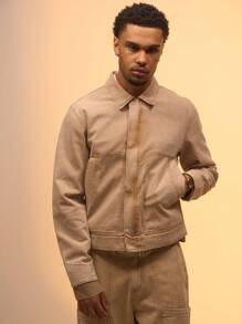 Musero Utility Pocket Detail Washed Denim Jacket Only Spring Summer Vacation Easter - Brown - View 1