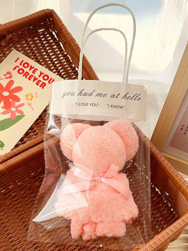 12PCS Set 6 Soft Coral Velvet Hand Towel Bears 6 Gift Bags Bear Bath Towel Gift Set Wedding Favors Birthday Souvenirs Party Favors Bridal Shower Gifts Anniversary Gifts Pink Velvet Towels Holiday Gifts Christmas Gifts New Year Gifts Housewarming Gifts Bridesmaid Gifts Guest Gifts Luxury Towel Set Unique Gifts Bulk Towel Set