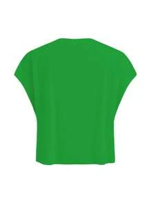 Slaydiva Lässiges Vintage-T-Shirt mit klassischer Autografik und Rundhalsausschnitt, kurzes, lockeres T-Shirt für Damen, geeignet für den Sommer