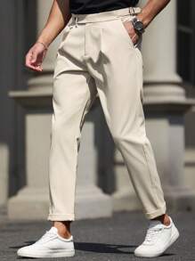 Manfinity Mode Fitted & Slim-Fit Formal Trousers, Casual & Fashionable For Everyday Wear