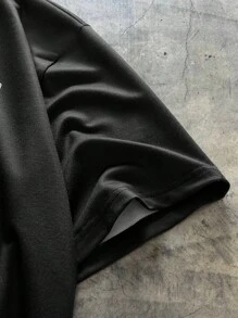 Manfinity VCAY 2 Pieces Set Men's Round Neck Loose Fit Short Sleeve T-Shirt & Printed Shorts Set - Black - View 6