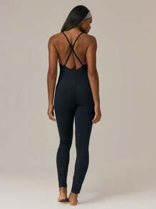 MUSERA ESSENTIALS Bộ jumpsuit ôm sát, mềm mại như bơ, có dây đeo, kiểu dáng cơ bản, thích hợp cho mùa hè, đi nghỉ mát, lễ hội, hòa nhạc, mùa thu, thường ngày, thanh lịch, lễ Phục sinh. - màu đen - Xem 4