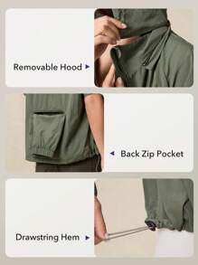 OutZeal OutZeal Women's Casual Zipper Front Stand Collar Waterproof Outdoor Jacket For Hiking