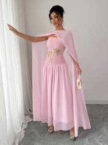 Rafferiza Vestido de mujer de verano tipo bandeau de gasa con parches, color rosa - Rosa - Ver 1