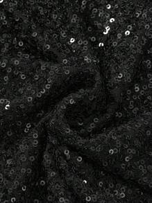 ROMWE Hippie 2 件套女士夏季波西米亚音乐节亮片刺绣抹胸上衣和网眼裙套装 - 黑色 - 查看 3