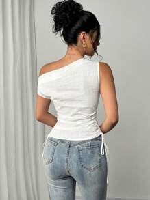 Firerie 女士优雅简约 2025 夏季婚礼宾客毕业亚麻衬衫返校通勤办公室复古钱简约工作女士衬衫白色女士衬衫，透气亚麻面料，斜肩上衣，夏季无袖上衣，适合日常、通勤、音乐节、度假音乐会狂欢 - 杏色 - 查看 4