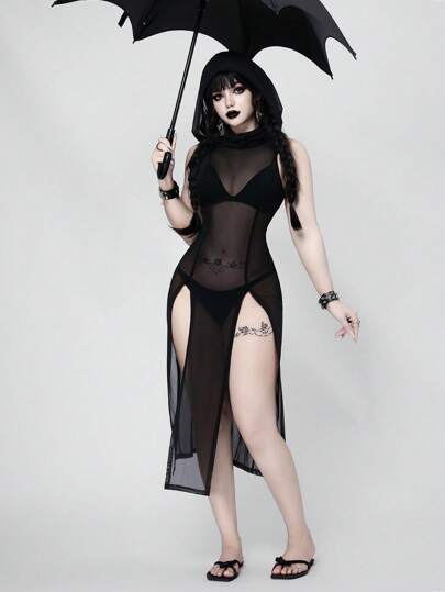 Abito con cappuccio stile gotico da strega, Ognissanti