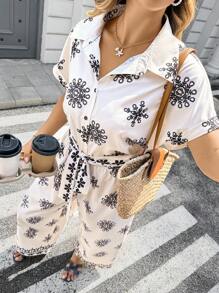 Franclia Tuta elegante estiva da vacanza per donne taglie forti