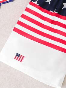 SHEIN 1pc Young Boy's Patriotic Patchwork Shorts, US Flag Logo, Casual Daily/Holiday/School Wear, Summer Getaway, Travel, Relax, Sunbathing - Multicolor - View 5